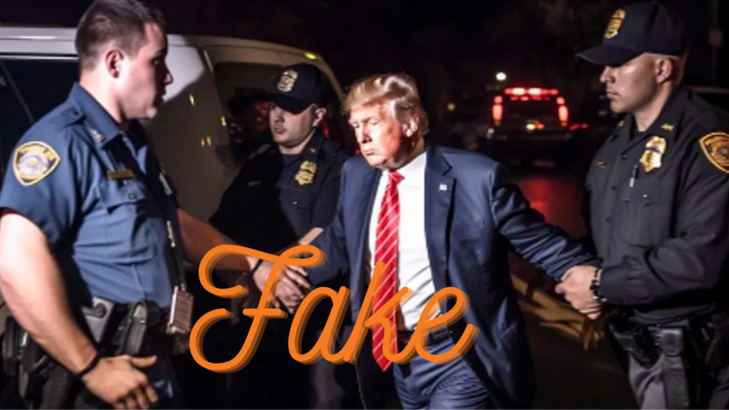 Deepfake Image showing former US president Donald Trump Being arrested. 